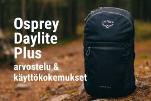 Osprey Daylite Plus -reppu arvostelun otsikkokuvassa – arvostelu ja käyttökokemukset kevyestä ja kestävästä päivärepusta.